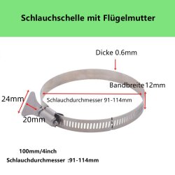 4“ 91-114mm Einstellbare Klemme