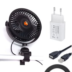 5-Zoll Ventilatorkopf, mit  Dual USB Charger EU Plug...